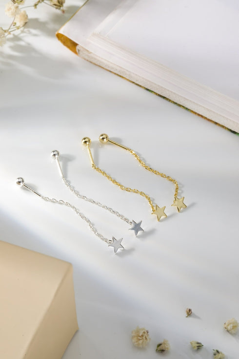 Cercei din argint Stea III (Silver/Gold)